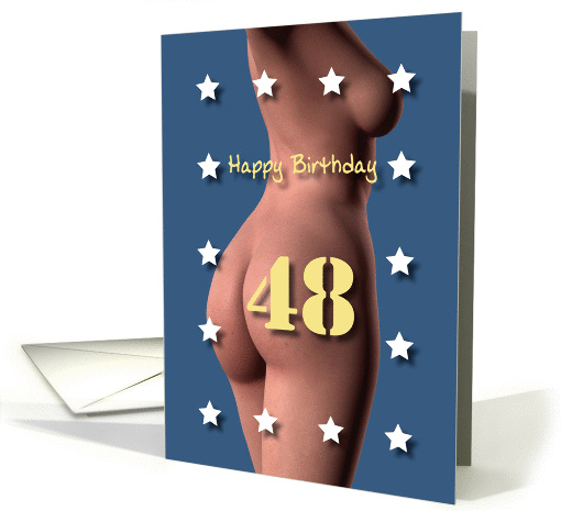 48th Sexy Girl Birthday Blue and White Stars card (1208176)