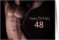 48th Sexy Boy Birthday Black and White card