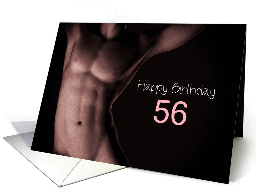 56th Sexy Boy Birthday Black and White card (1214128)