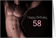 58th Sexy Boy Birthday Black and White card