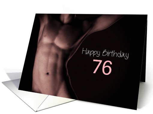 76th Sexy Boy Birthday Black and White card (1214206)