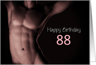 88th Sexy Boy Birthday Black and White card