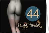 44th Birthday Sexy Girl with Stockings and playing Cats card
