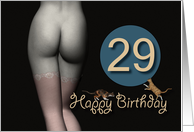 29th Birthday Sexy Girl with Stockings and playing Cats card