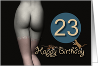 23rd Birthday Sexy Girl with Stockings and playing Cats card