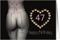 47th Sexy Birthday Corset Flowers Lingerie Golden Stars card