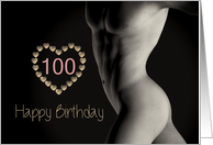 100th Sexy Birthday Boy with Hearts card