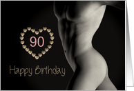 90th Sexy Birthday Boy with Hearts card