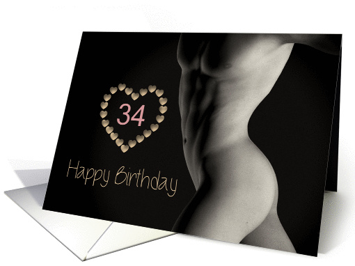34th Sexy Birthday Boy with Hearts card (1229412)