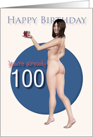 100th Sexy Pin Up Birthday card