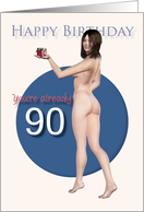 90th Sexy Pin Up Birthday card