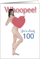 100th Whoopee Sexy Pin Up Birthday card