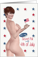 Naughty Pin Up for Secret Pal 4th of July card
