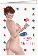 Naughty Pin Up for Neighbor 4th of July card