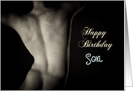 Sexy Man Back for Son Birthday card