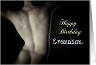 Sexy Man Back for Grandson Birthday card