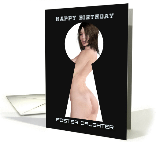 Keyhole Sexy Pin Up for Foster Daughter Birthday card (1258390)
