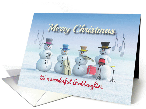 Christmas Music playing Snowmen for Goddaughter card (1290010)