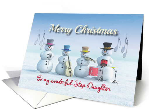 Christmas Music playing Snowmen for Step Daughter card (1290050)