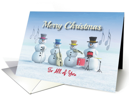Christmas Music playing Snowmen for All of You card (1290522)