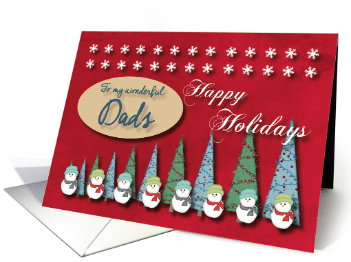 Snowmen Christmas trees and Snowflakes for Dads card (1292638)