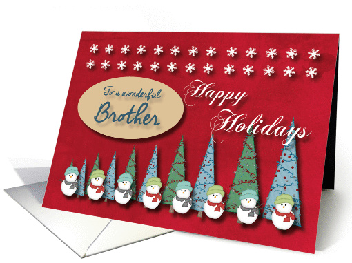 Snowmen Christmas trees and Snowflakes for Brother card (1293468)