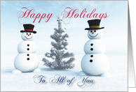 Snowmen and Christmas Tree for All of You card