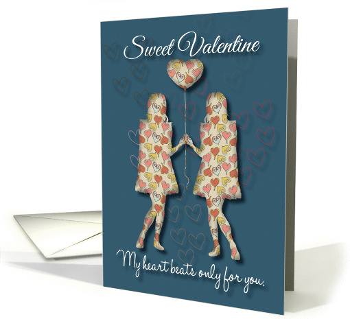 Lesbian Valentine My heart beats only for you card (1307192)