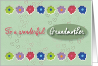 For Grandmother Flowers and Hearts Valentine card