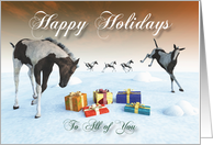 Painted Foal Horse Holidays Snowscene for All of You card