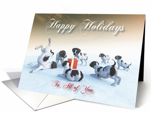 German Pointer Puppies Holidays Snowscene for All of You card