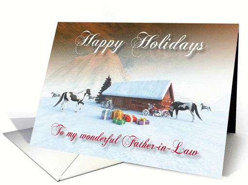 Painted Horse and Motorcycles Holidays Snowscene for... (1320268)