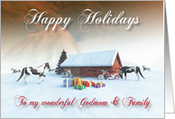 Painted Horse Motorcycles Holidays Snowscene Godmom & Family card