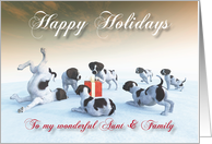 German Pointer Puppies Holidays Snowscene for Aunt & Family card