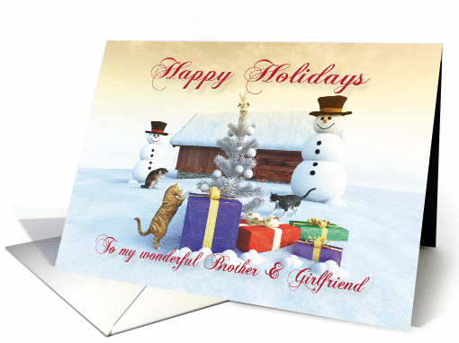 Cats Gifts Christmas tree and Snowman scene for Brother &... (1321018)