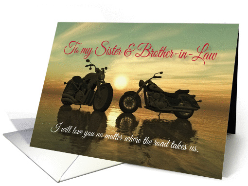 Motorcycles with sunset at sea Valentine for Sister &... (1322528)