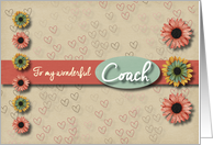 Flowers and hearts Valentine for Coach card