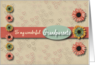 Flowers and hearts Valentine for Grandparents card