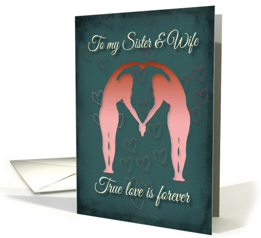 Women forming a heart Lesbian Sister & Wife card (1325750)