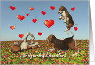 Sweetheart Valentine with puppy dogs and hearts card
