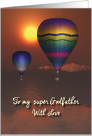 Godfather Fantasy balloons in sunset above the sea Father’s Day card