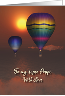 Poppi Fantasy balloons in sunset above the sea Father’s Day card