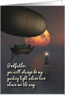 Godfather Fantasy Flying boat Lighthouse Moon Father’s Day card