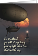 Ex Husband Fantasy Flying boat Lighthouse Moon Father’s Day card