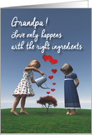 Grandpa Fantasy Girls giving the right ingredients to love Valentine card