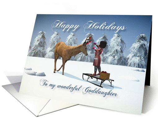 Goddaughter Fantasy girl decorates a reindeer with... (1383506)