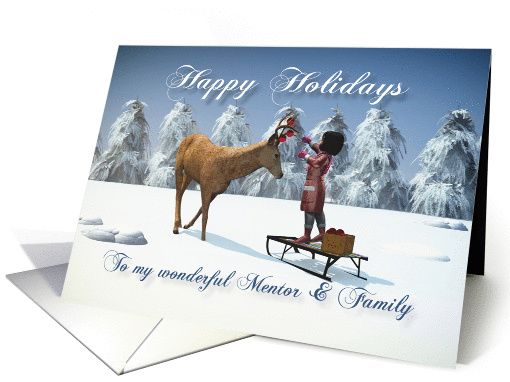 Mentor & Family Fantasy girl decorates reindeer with... (1383878)