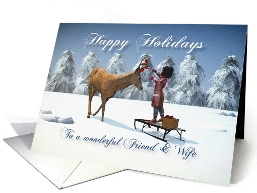 Friend & Wife Fantasy girl decorates reindeer with... (1383882)