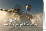 Grandfather Fantasy Old Airplanes Birthday card