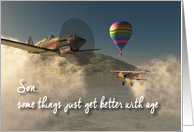 Son Fantasy Old Airplanes Birthday card